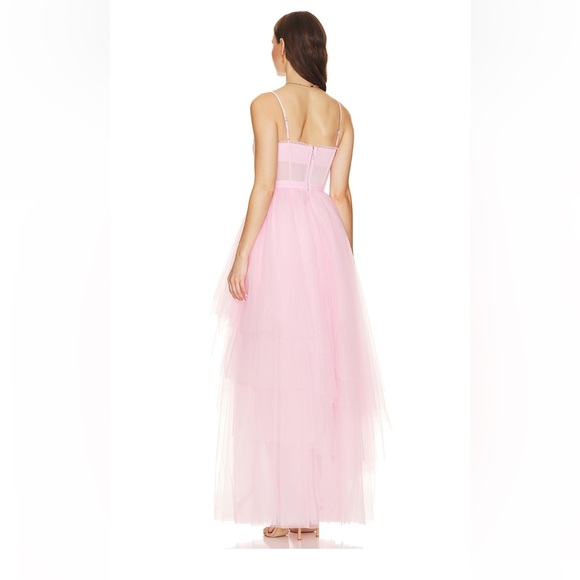 Pink Tiered Embellished Gown - Picture 3 of 6